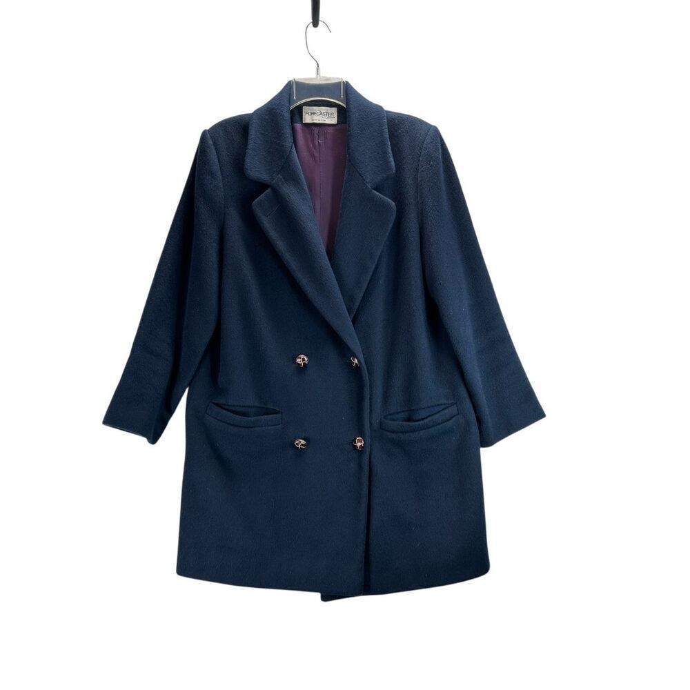 Vintage Forecaster Boston Navy Wool Peacoat Jacket Classic Preppy USA Made Sz 8